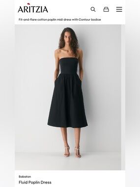 Babaton Strapless Black Dress Size XS